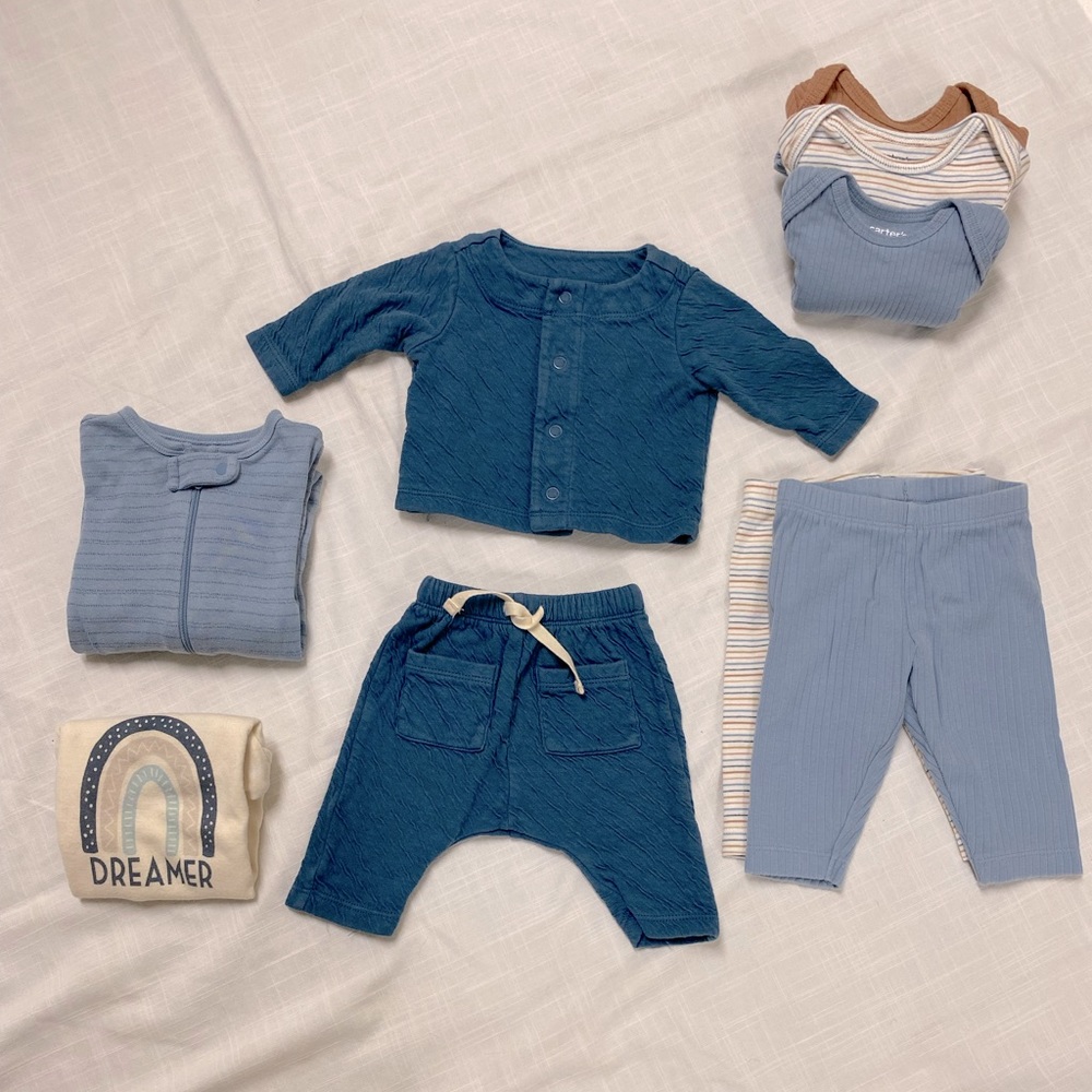 Baby boys 0-3 month blue clothes